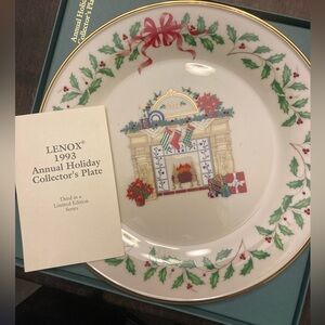 NIB Lenox Limited Edition Annual Holiday China Plate 1993 Fireplace